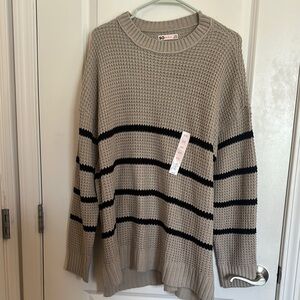 SO Tan and Black Crew Neck Sweater